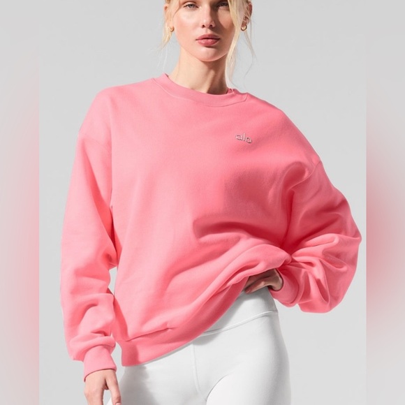 ALO Yoga | Sweaters | Alo Yoga Bubble Gum Pink Crew Neck | Poshmark